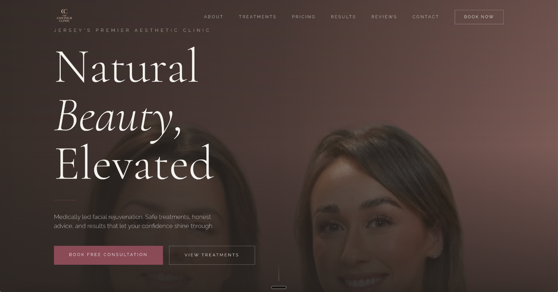 The Contour Clinic website design for aesthetic clinic in Jersey
