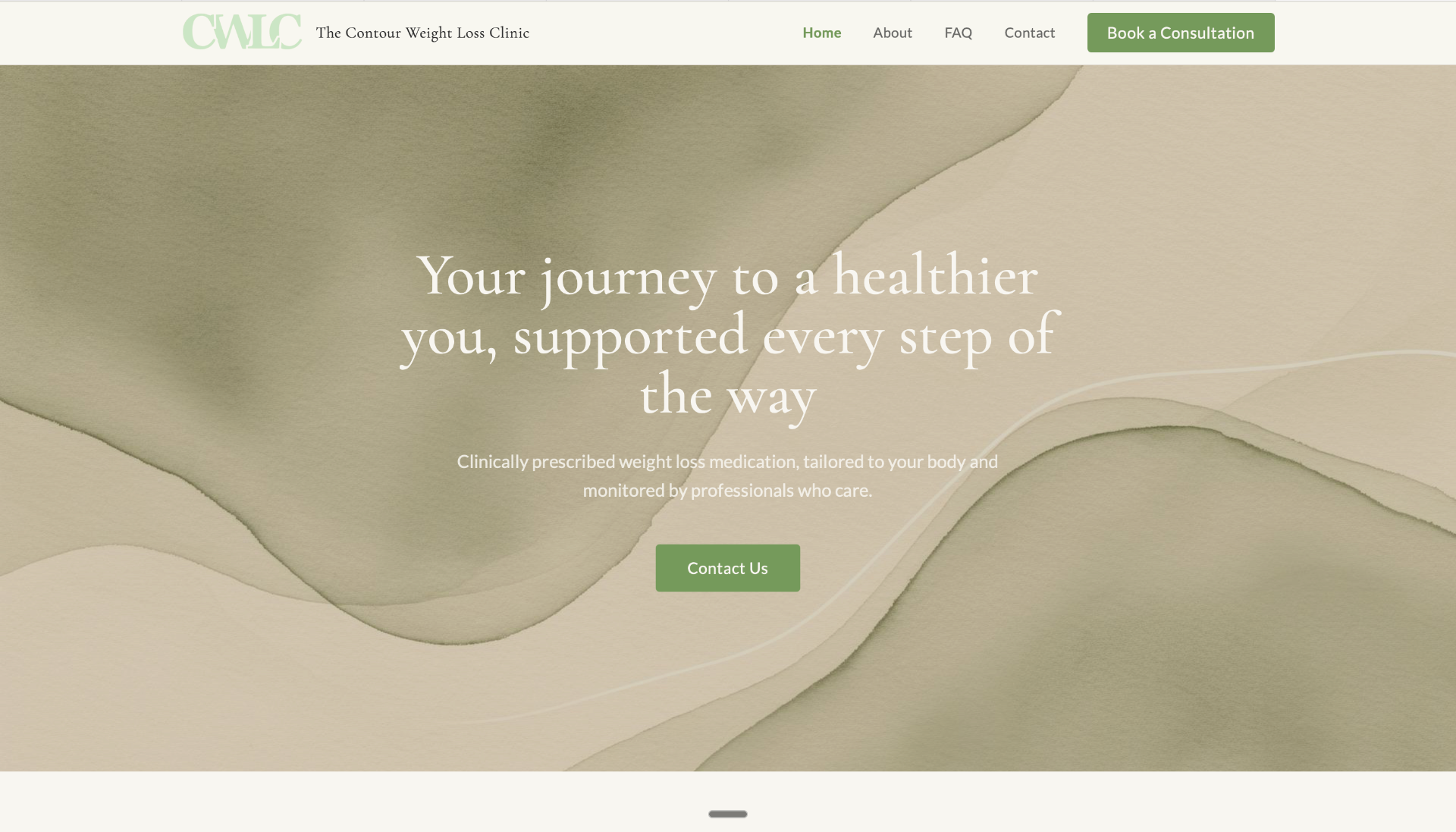 The Contour Weight Loss Clinic website design for medical weight loss clinic in Jersey