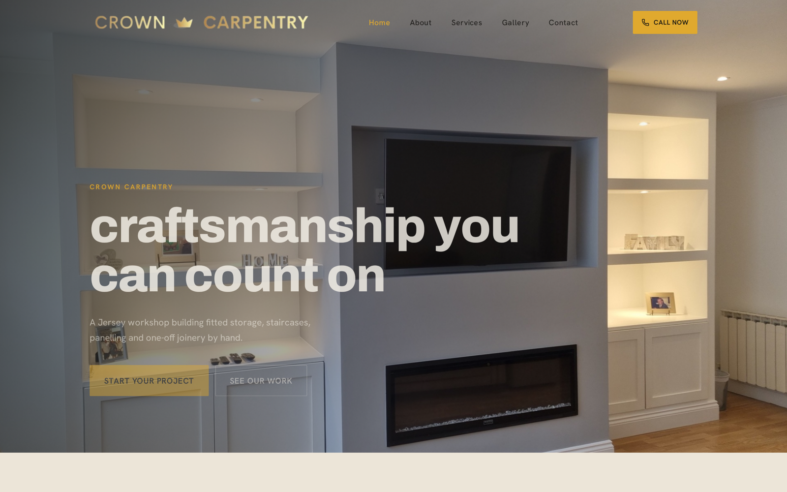 Crown Carpentry website design for carpentry and joinery workshop in Jersey