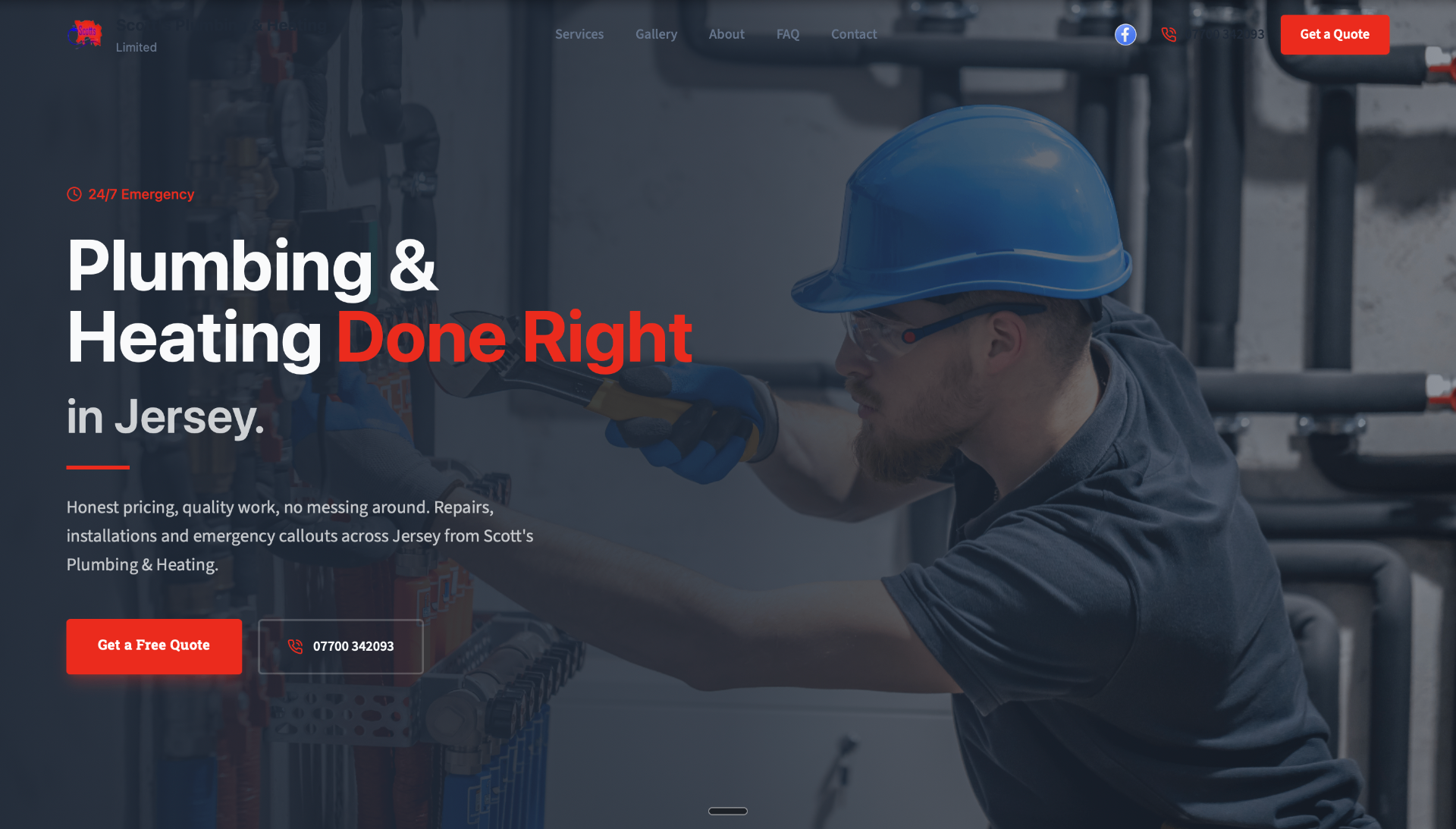 Scott's Plumbing & Heating website design for plumbing company in Jersey