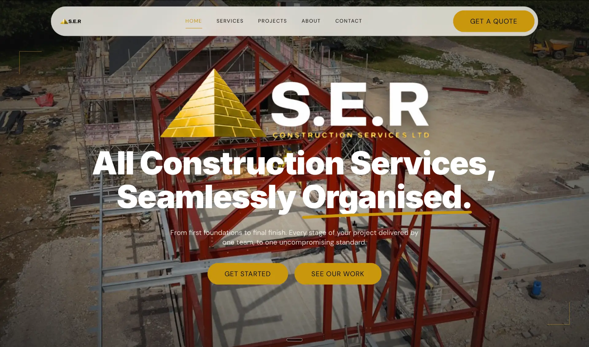 S.E.R Construction Services website design for construction company in Jersey