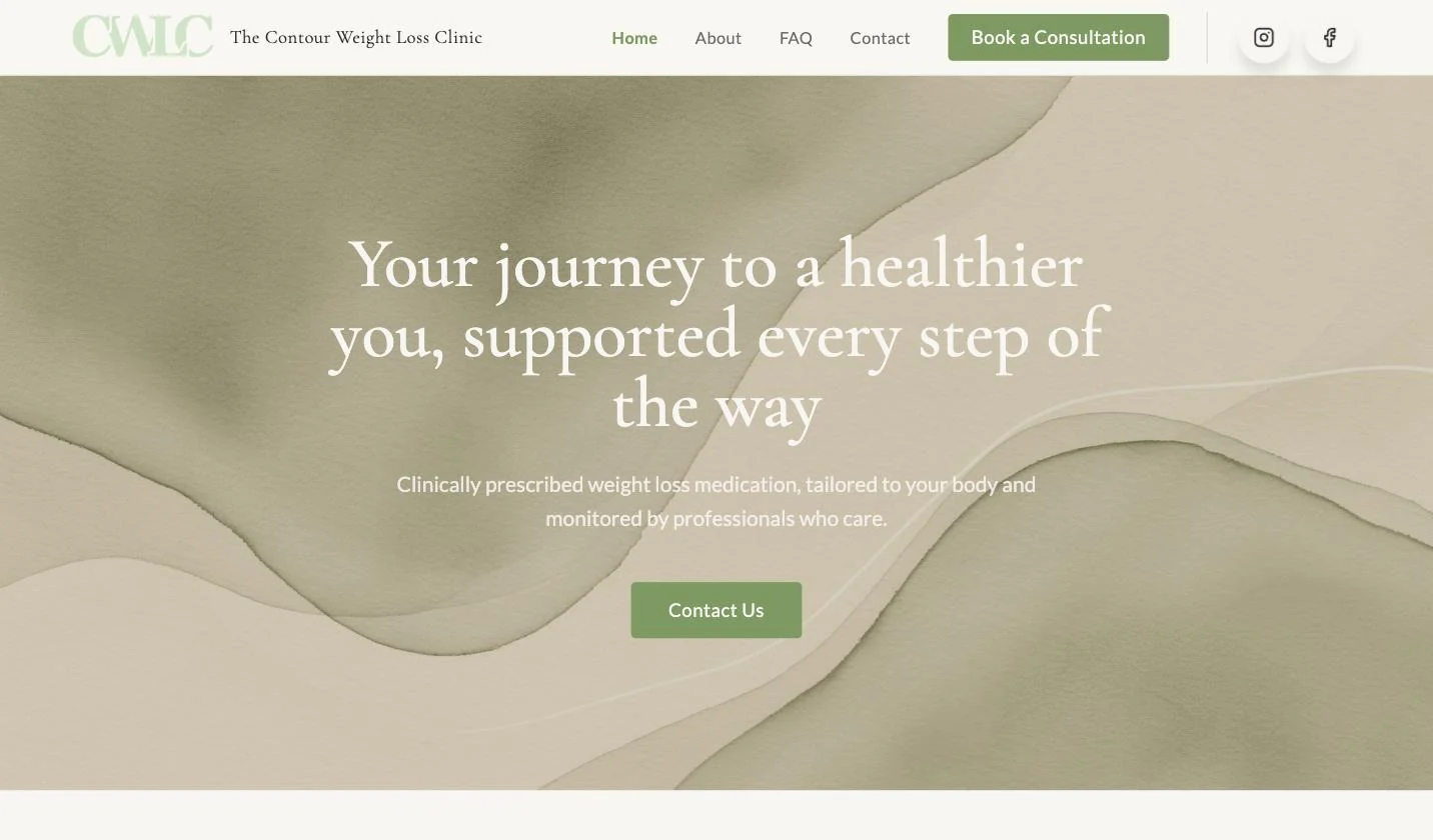 The Contour Weight Loss Clinic website design for medical weight loss clinic in Jersey